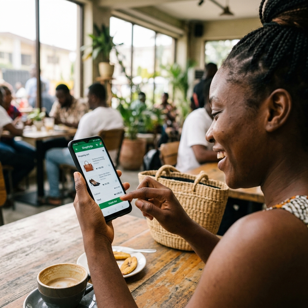 Nigerian merchant using Nodaar